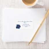 ネイビーブルーバラ金ゴールドリーフアドレス ラベル (インサイチュ)