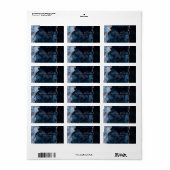 ネイビーブルーバラ金ゴールド水彩大理石ゲート金箔 ラベル (フルシート)