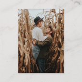 ネイビーブルーバラ金ゴールド紙吹雪QRコードrsvp エンクロージャーカード (裏面)