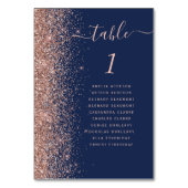 ネイビーブルーバラ金ゴールド結婚グリッター テーブルナンバー (裏面)