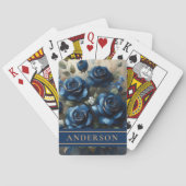 ネイビーブルーバラ金ゴールド金箔付けファミリー名 トランプ (裏面)