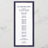 ネイビーブルーバラ金ゴールド銅パーム結婚ツリー プログラム (裏面)