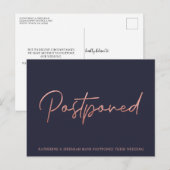 ネイビーブルーバラ金結婚箔の延期 ポストカード (正面/裏面)