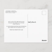 ネイビーブルーバラ金結婚箔の延期 ポストカード (裏面)