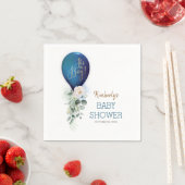 ネイビーブルーバルーンガーランドエレガントベビーシャワー スタンダードカクテルナプキン (インサイチュ)