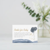 ネイビーブルーバルーン水彩ボホー 赤ちゃんのための本 エンクロージャーカード (スタンド正面)