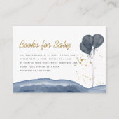 ネイビーブルーバルーン水彩ボホー 赤ちゃんのための本 エンクロージャーカード (正面)