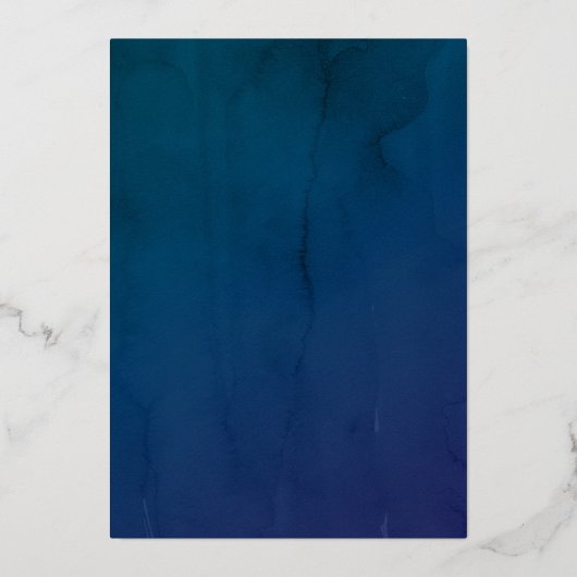 ネイビーブルーバルーン男の子の赤ちゃんシャワー 箔招待状 (裏面)