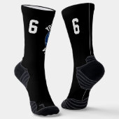 ネイビーブルーバレーボールチーム名とプレイヤー番号 ソックス (傾斜あり)