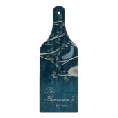 ネイビーブルーバードラストネーム カッティングボード (正面)