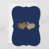 ネイビーブルーバーラップひまわり結婚の花 招待状 (裏面)