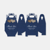 ネイビーブルーバーラップレースのストリングラ結婚イト フェイバーボックス (折り畳みなし)