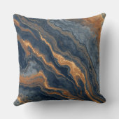 ネイビーブルーバーンドオレンジダスティブルー装飾用クッション クッション (裏面)