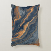 ネイビーブルーバーンドオレンジダスティブルー アクセントクッション (正面(垂直))