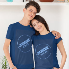 ネイビーブルーバー(ユダヤ教の)バル・ミツバー名ロゴ Tシャツ