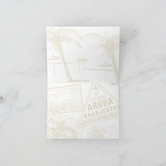 ネイビーブルーパスポートありがとうご注意 サンキューカード (内部)