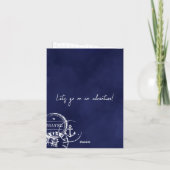 ネイビーブルーパスポートデスティネーションクルーズ結婚ーズ 招待状 (裏面)