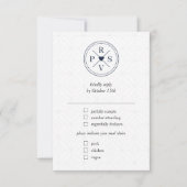 ネイビーブルーパスポート宛先ウェディングトラベル 出欠カード (正面)