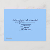 ネイビーブルーパターンいかり航海のウェディングsvp インビテーションポストカード (裏面)