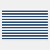 ネイビーブルーパターン（の模様が）ある ラッピングペーパーシート (正面3)