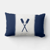 ネイビーブルーパドル航海のランバーピロー ランバークッション (裏面)