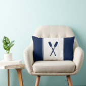 ネイビーブルーパドル航海のランバーピロー ランバークッション (椅子)