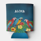 ネイビーブルーパロッツ葉パームアロハ 缶クーラー (裏面)