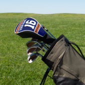 ネイビーブルーパンプキンオレンジホワイトスポーツジャージ ゴルフヘッドカバー (インサイチュ)