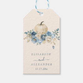 ネイビーブルーパンプキン秋インラブ結婚ズ ギフトタグ