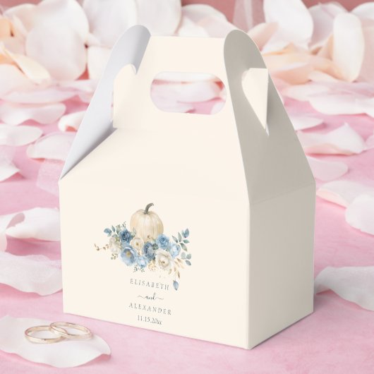 ネイビーブルーパンプキン秋インラブ結婚ズ フェイバーボックス (ウェディング)