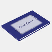 ネイビーブルーパーソナライズされたスパイン ゲストブック (コーナー)