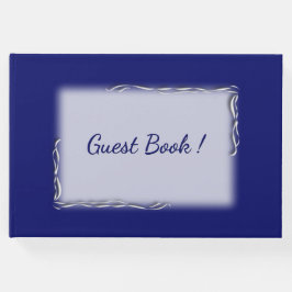 ネイビーブルーパーソナライズされたスパイン ゲストブック