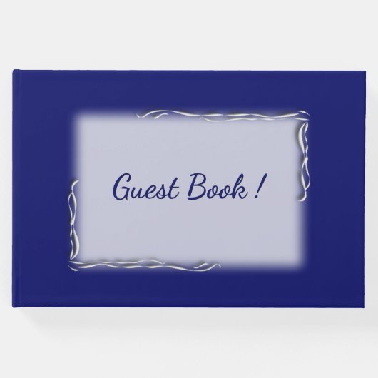ネイビーブルーパーソナライズされたスパイン ゲストブック (正面)