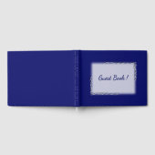 ネイビーブルーパーソナライズされたスパイン ゲストブック (全面)