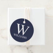 ネイビーブルーパーソナライズされたモノグラムと名前 フェイバータグ (インサイチュ)
