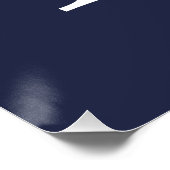 ネイビーブルーパーソナライズされたモノグラムと名前 ポスター (コーナー)