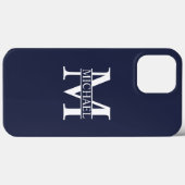ネイビーブルーパーソナライズされたモノグラムと名前 Case-Mate iPhoneケース (裏面 (横))