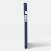 ネイビーブルーパーソナライズされたモノグラムと名前 iPhoneケース (左側面)
