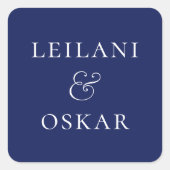 ネイビーブルーパーソナライズされた スクエアシール (正面)