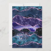 ネイビーブルーパープルグリッターオーシャンアゲートスイートシックスティーン 招待状 (裏面)