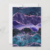 ネイビーブルーパープルグリッター海アガテSweet sixteen サンキューカード (裏面)