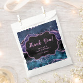 ネイビーブルーパープル海アゲート誕生日サンキューサンキュー フェイバーバッグ (クリップ留めされた状態)