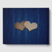 ネイビーブルーヒマワリ木材散水缶結婚の ゲストブック (裏面)