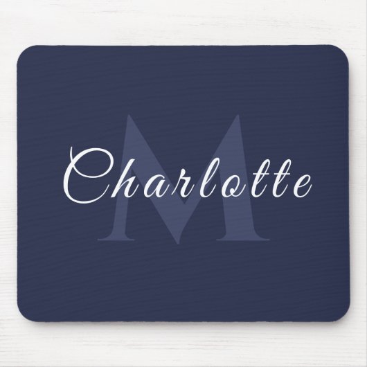 ネイビーブルービジネスマウスパッドとカスタムブランディング マウスパッド (正面)