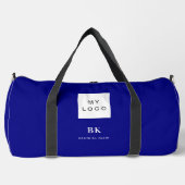 ネイビーブルービジネスロゴ名モノグラム ダッフルバッグ (正面)