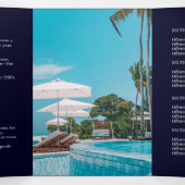 ネイビーブルービジネスロゴ | カスタム折りたたみデザイン 三つ折りカード (内部中)