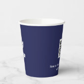 ネイビーブルービジネス企業のロゴqrコード 紙コップ (左)