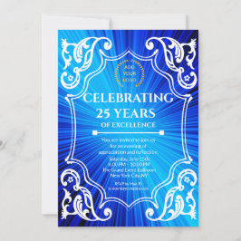 ネイビーブルービジネス達成祝賀会招待状 招待状