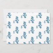 ネイビーブルービーチコーラル&シーホース結婚ズ 招待状 (裏面)