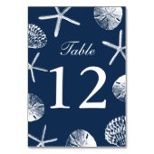 ネイビーブルービーチテーマシーシェルズテーブル番号 テーブルナンバー (裏面)